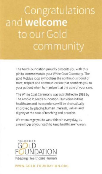 Gold Foundation Message